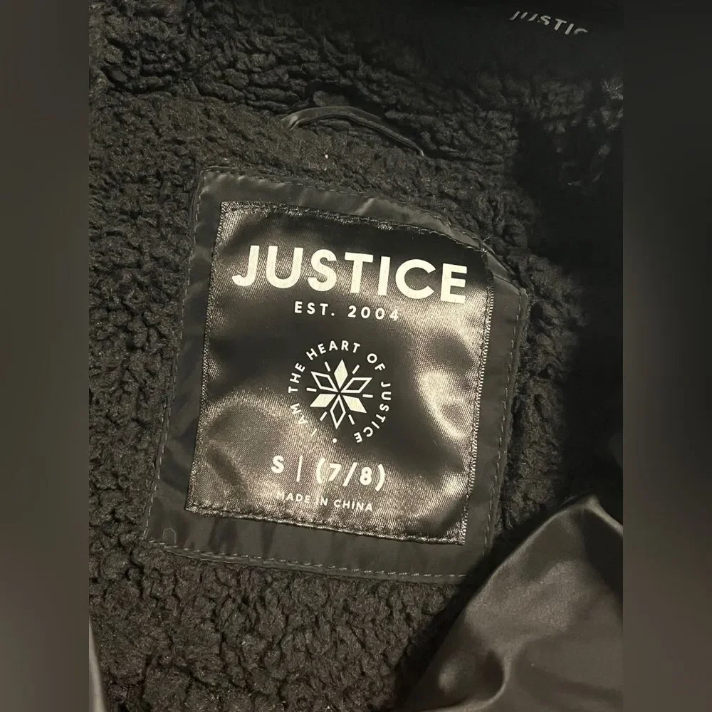 Justice girl puffer jacket Sz Small (7/8)